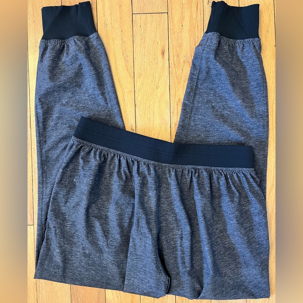 Lululemon Get Ready Jogger Swift Heathered Gray Black Print Size 8